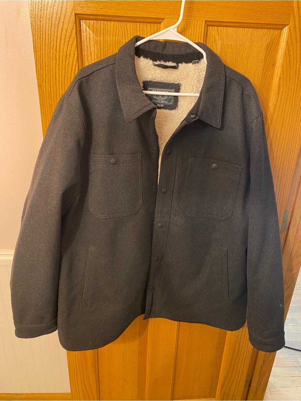 G.H. Bass & Co. Black Sherpa-Lined Shirt Jacket